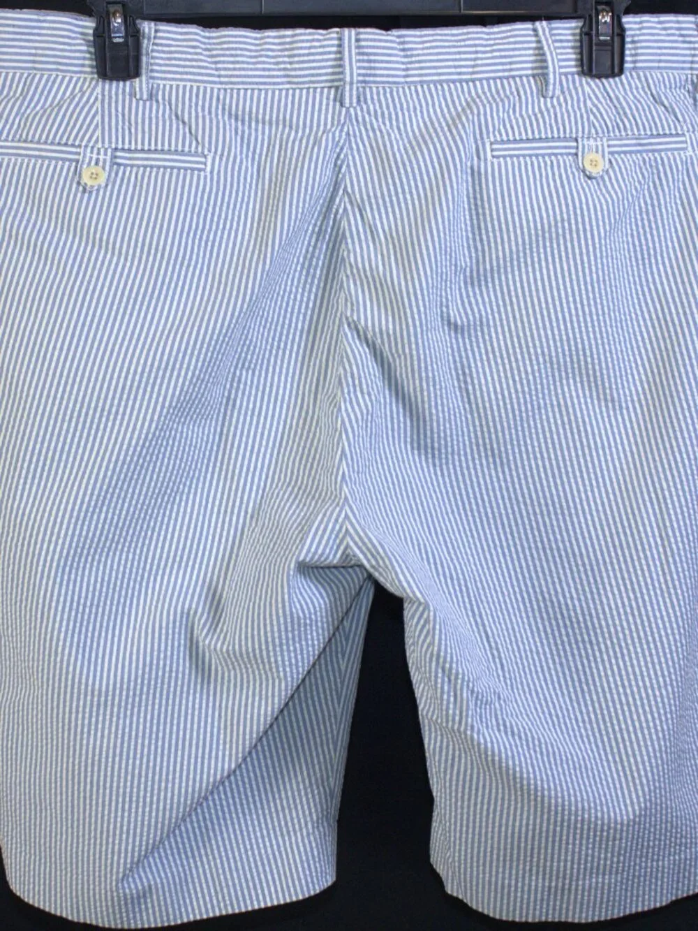 Polo Ralph Lauren Size 40 Blue Striped Seersucker Stretch Straight Casual Shorts